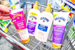 cvs shopping cart with gold bond lotions
