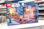 lego star wars advent calendar on a shelf