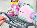 hand pushing walgreens cart with products