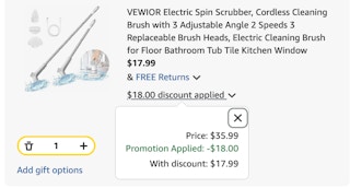 spin scrubber Amazon receipt