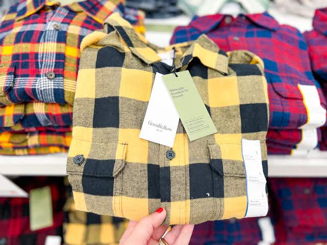 Goodfellow & Co Men's Flannels and Sweatshirts, Only $14.25 at Target card image