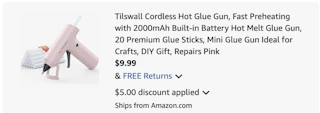 hot glue gun Amazon receipt