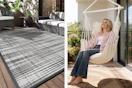 patio rug and hammock swing