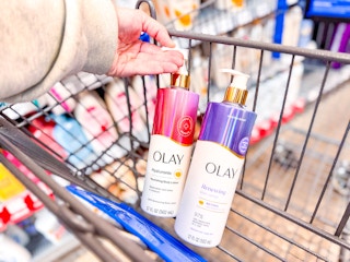 Olay body lotions in Walmart shopping cart