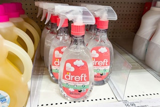 dreft laundry stain remover sitting on a target shelf