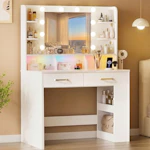 Vanity Desk with Lighted Mirror