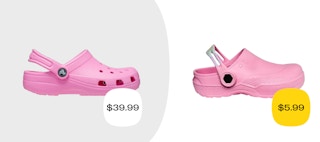 croc vs aldi dupe graphic