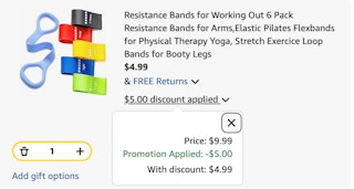resistance bands Amazon receipt