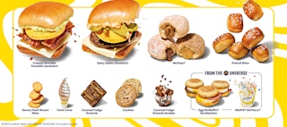 CosMc's menu of snack items.