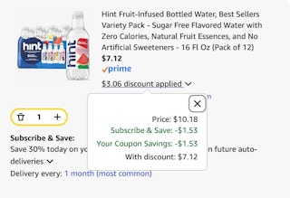 Hint Amazon receipt