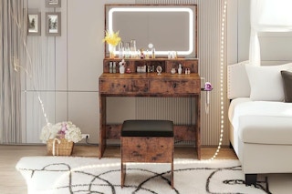 Amazon - Vanity Desk with LED Lighted Mirror
