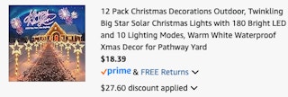 Star Christmas Light Amazon receipt