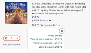 Star Christmas Light Amazon receipt
