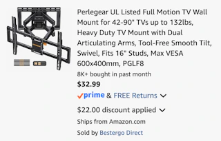 Amazon Full-Motion TV Wall Mount 2026 2