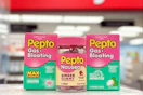 pepto bismol products on a store counter