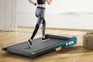 person using FUNRAY Walking Pad Treadmill