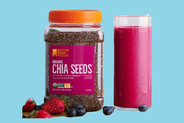 BetterBody Foods Organic Chia Seeds, as Low as $9.21 on Amazon card image