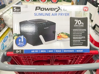 powerxl slimline 5-quart air fryer on a target cart