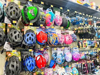 walmart bike helmet area aisle
