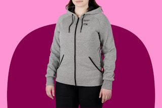 gray women's milwaukee heated jacket