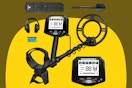 GreenRex Metal Detector on a yellow background.
