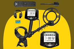 GreenRex Metal Detector on a yellow background.
