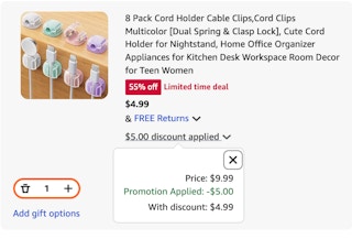 cable cord Amazon receipt