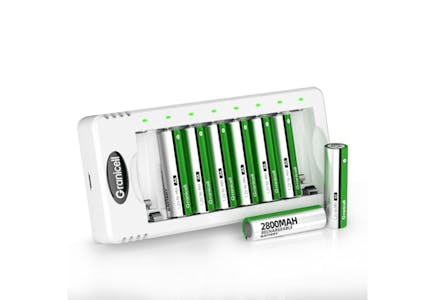 Rechargeable AA Batteries and Charger