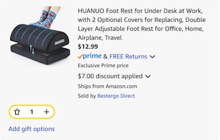 Footrest cart discount screenshot