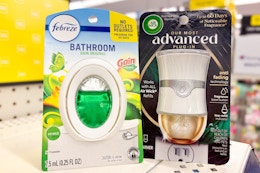 febreze and air wick air fresheners on store shelf