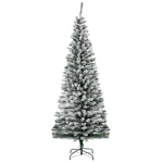 Slender Green Pine Flocked Christmas Tree