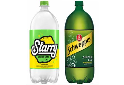 4 Starry or Schweppes 2-Liters