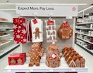 wondershop gingerbread holiday kitchen items sitting on a target shelf