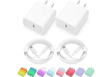 iPhone Charging Cord and Block 2-Pack