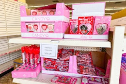 dollar tree valentine's day candy clearance shelves