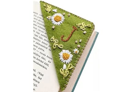Personalized Hand Embroidered Corner Bookmark