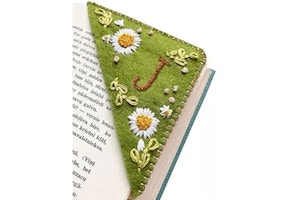 Personalized Hand Embroidered Corner Bookmark