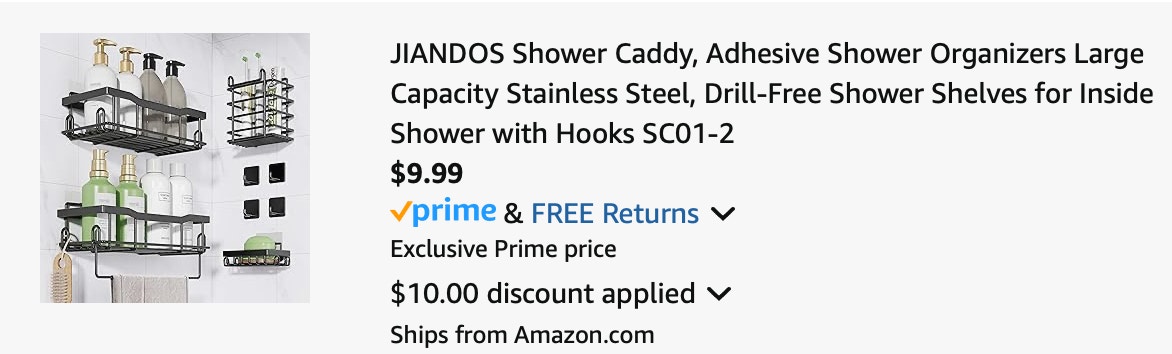 shower caddy Amazon receipt