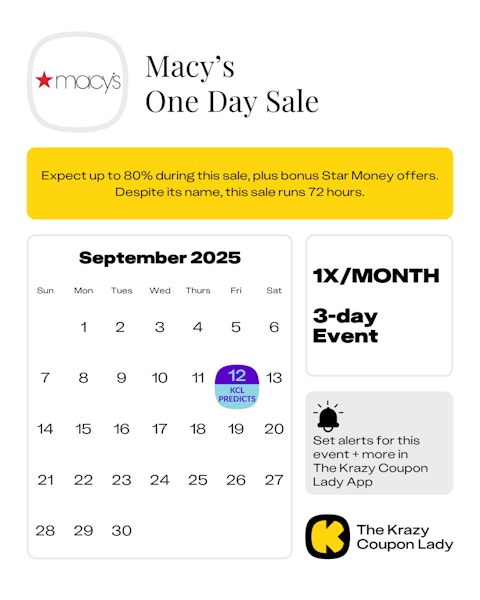 Macy's One Day Sale date August 2025
