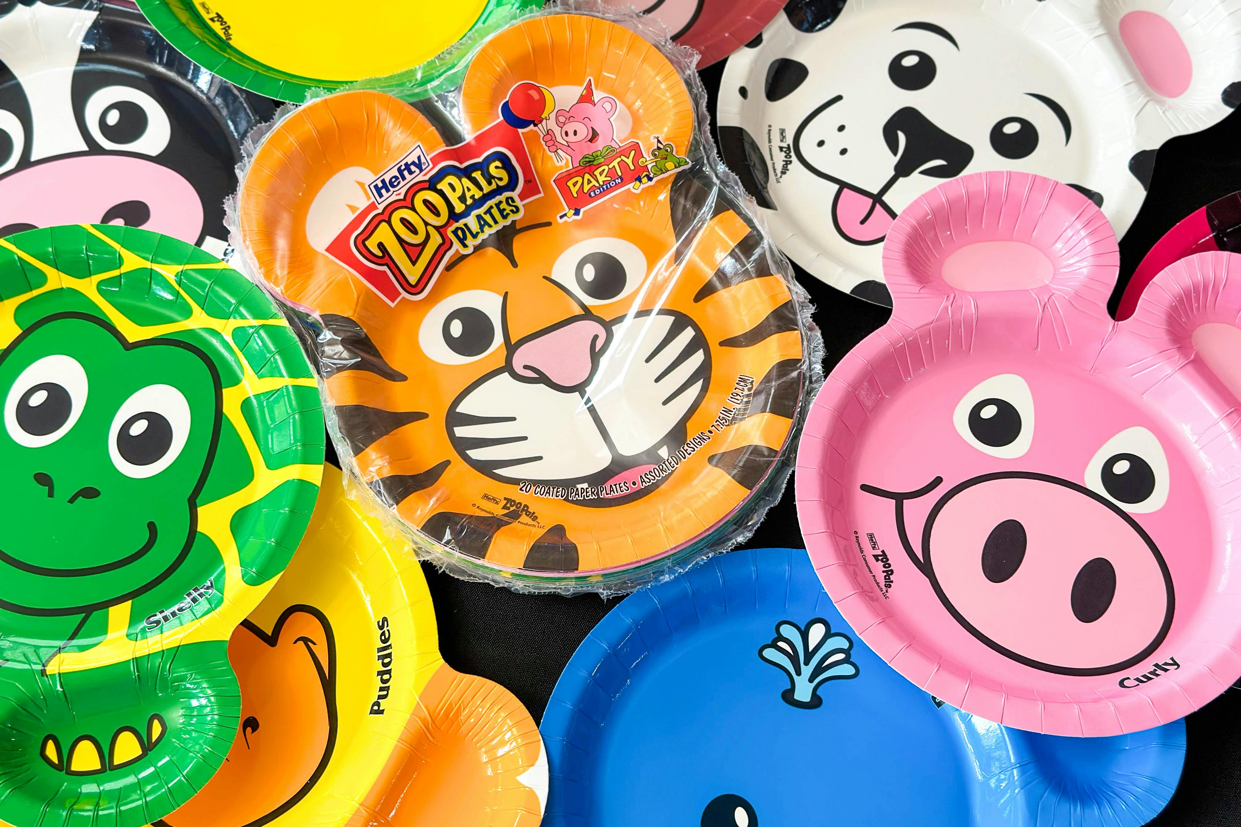 Hefty Zoo Pals Party Edition Paper Plates for Kids Assorted Animal Designs  20 ct