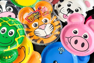 zoo plates on table