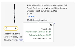 Rimmel Amazon receipt