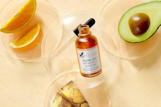 Fruit and serum in glass bowls