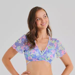 Juniors' Cropped Wrap Swim Cover Up