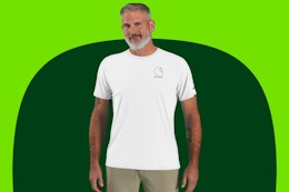 a man wearing a t-shirt and pants