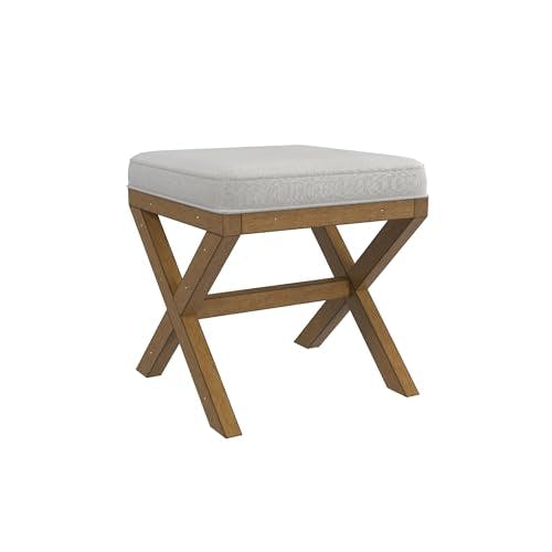 Backless Wood Vanity Stool