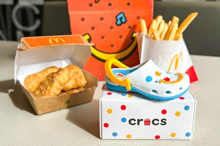 mcdonalds happy meal with a croc toy
