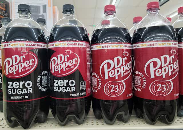 Dr Pepper, RC Cola, and A&W 2-Liters, Only $1.33 at Dollar General card image