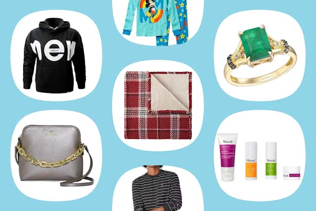 Top JCPenney Clearance Finds: $11 Pajamas, $17 Hoodie, $12 Throw, and More card image