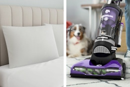 memory foam pillows and Dirt Devil vacuum